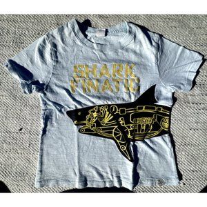 Baby Gap Boys 5/ 5T Blue T-Shirt Graphic Shark Finatic Pacific Mist Tee Kids